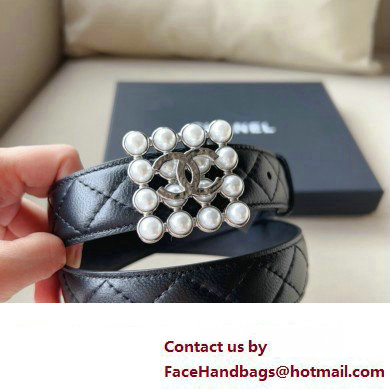 Chanel Width 3cm Metal  &  Glass Pearls calfskin belt AAA036 08 2024